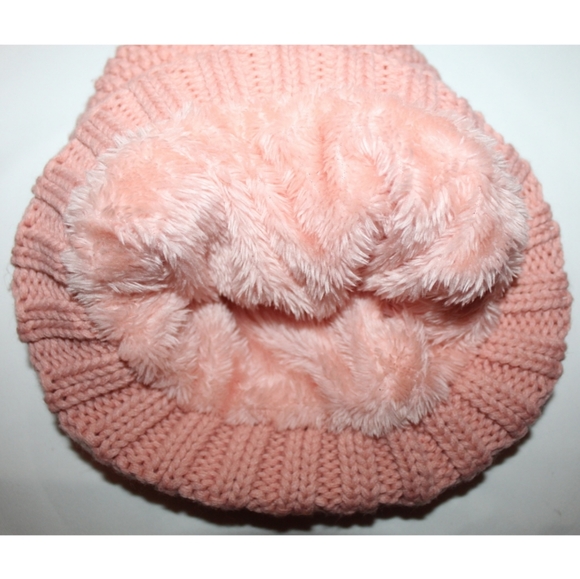 Women's Plush Knit Pom Pom Beanie Hat - Picture 13 of 15